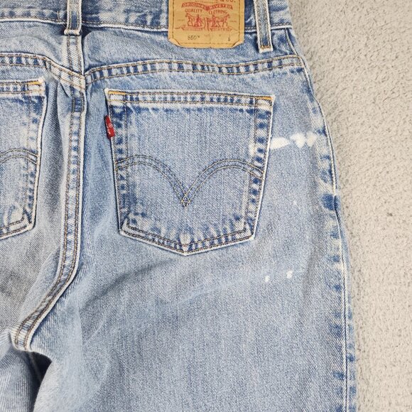 Levis 550 Jeans Womens 12 Short Misses Relaxed Fit Tapered Leg Blue Y2K Denim - Picture 12 of 13